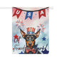 Patriotic Dog Garden Flag - Doberman – 'Let Freedom Bark' USA Banner