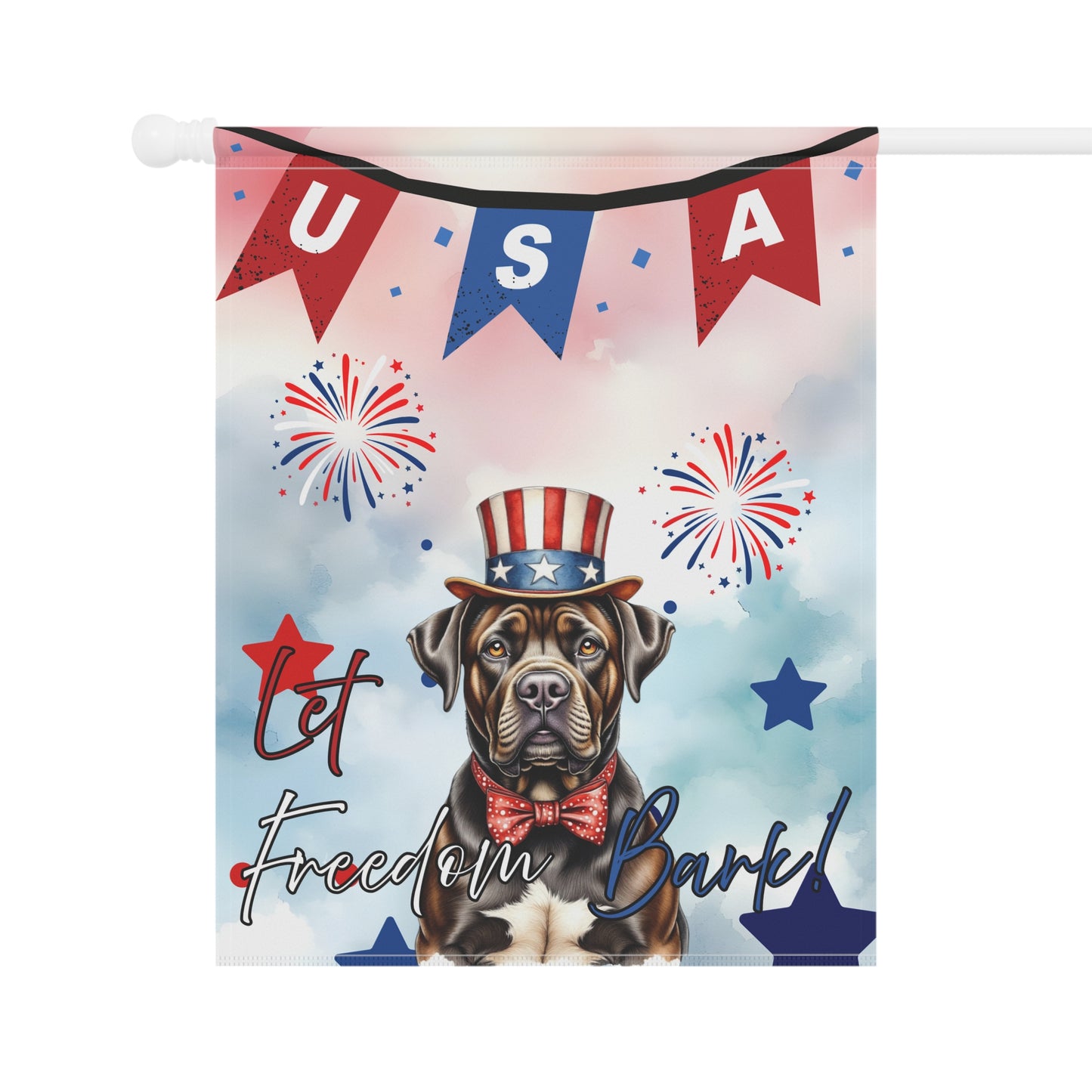 Patriotic Dog Garden Flag - Mastiff – 'Let Freedom Bark' USA Banner