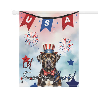 Patriotic Dog Garden Flag - Mastiff – 'Let Freedom Bark' USA Banner