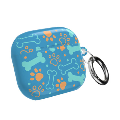 AirPod Case — Cute Dog Bones & Paw Prints Case (Blue)
