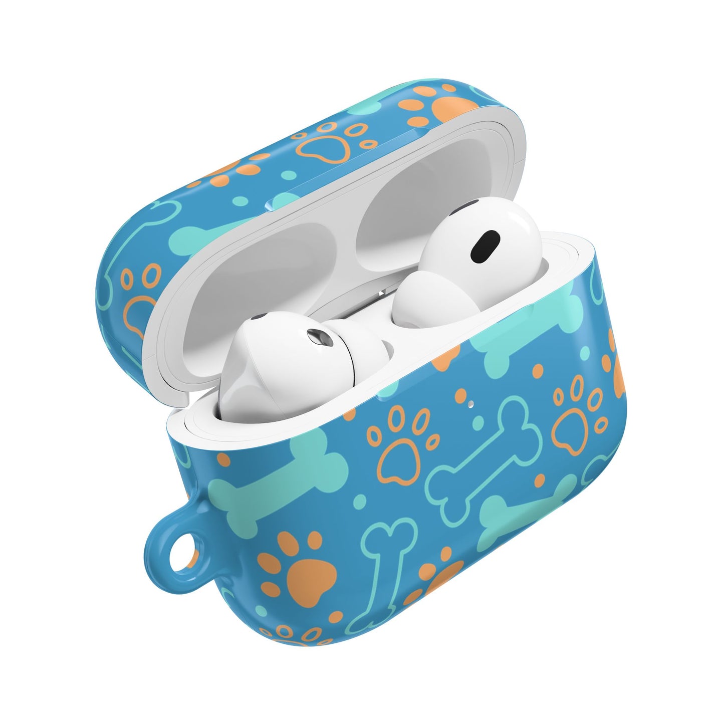 AirPod Case — Cute Dog Bones & Paw Prints Case (Blue)