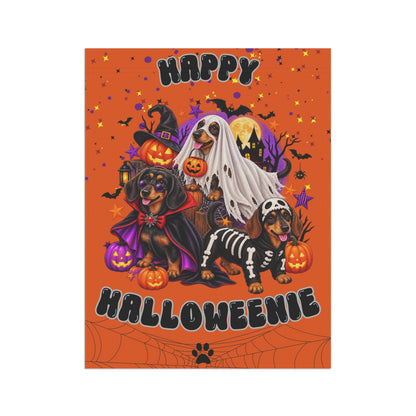 "Happy Halloweenie" — Halloween Garden Flag - Dachshund