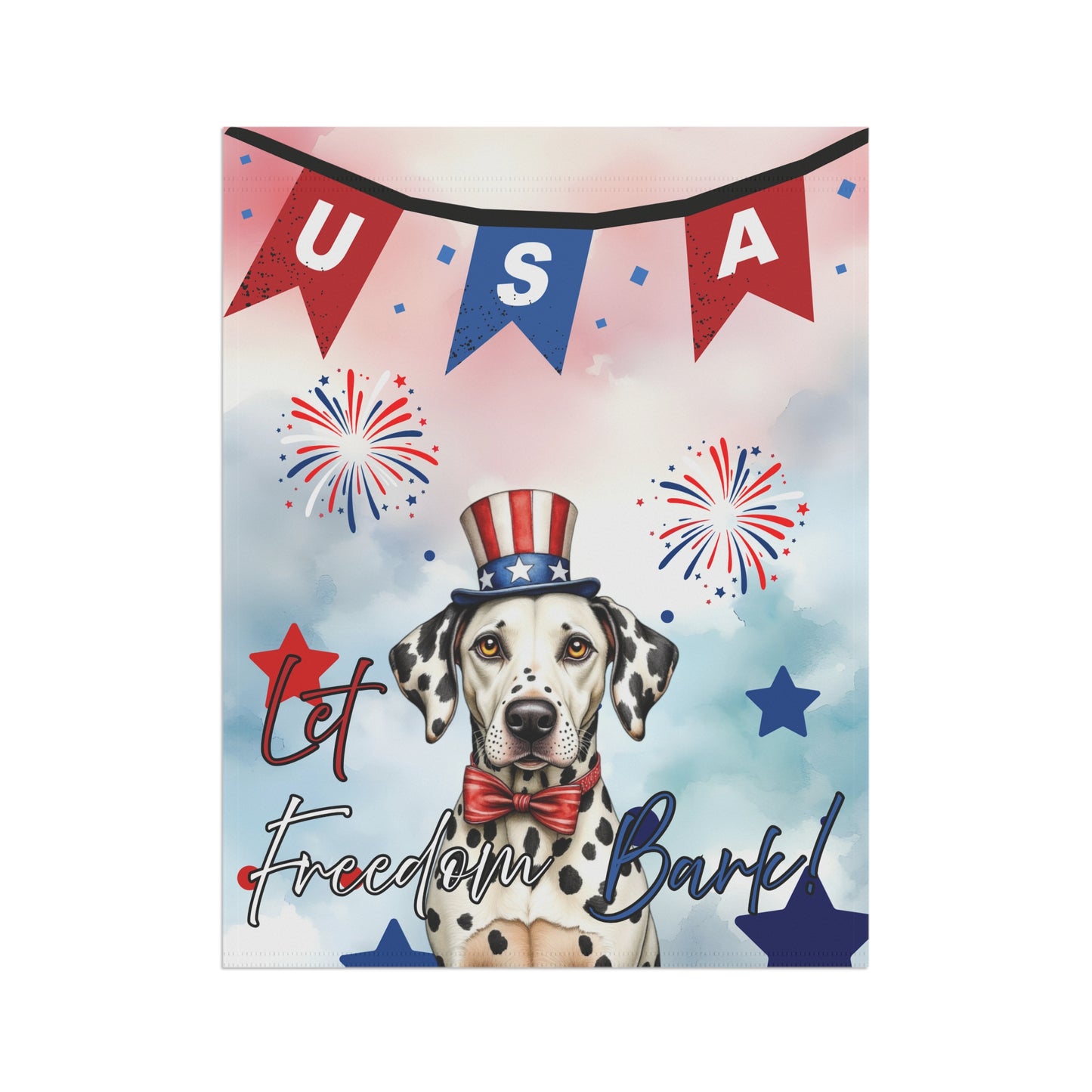 Patriotic Dog Garden Flag - Dalmatian – 'Let Freedom Bark' USA Banner