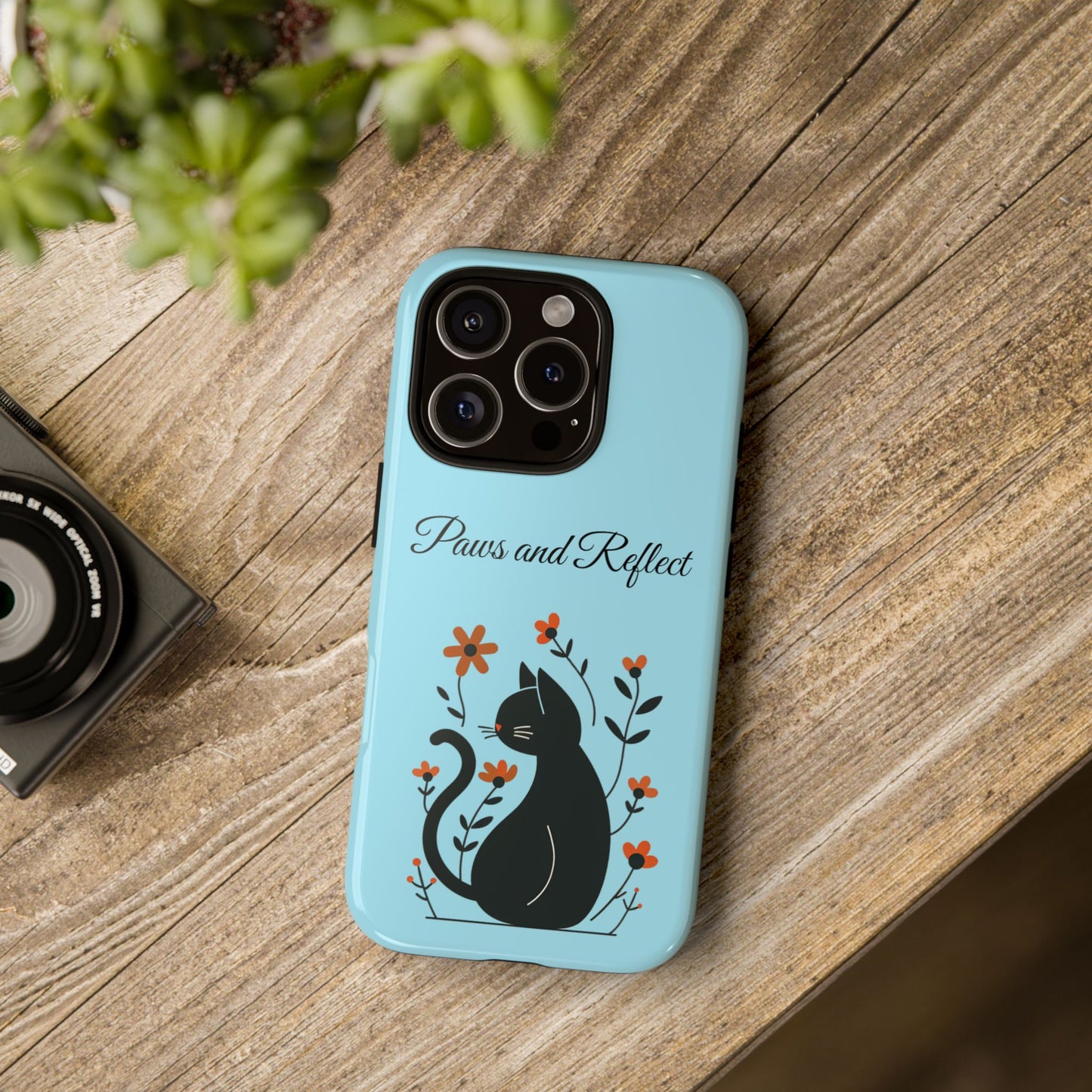 "Paws and Reflect" Floral Cat Tough Case