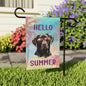 "Hello Summer"  with Sunglasses Labrador -Outdoor House Banner/Garden Flag
