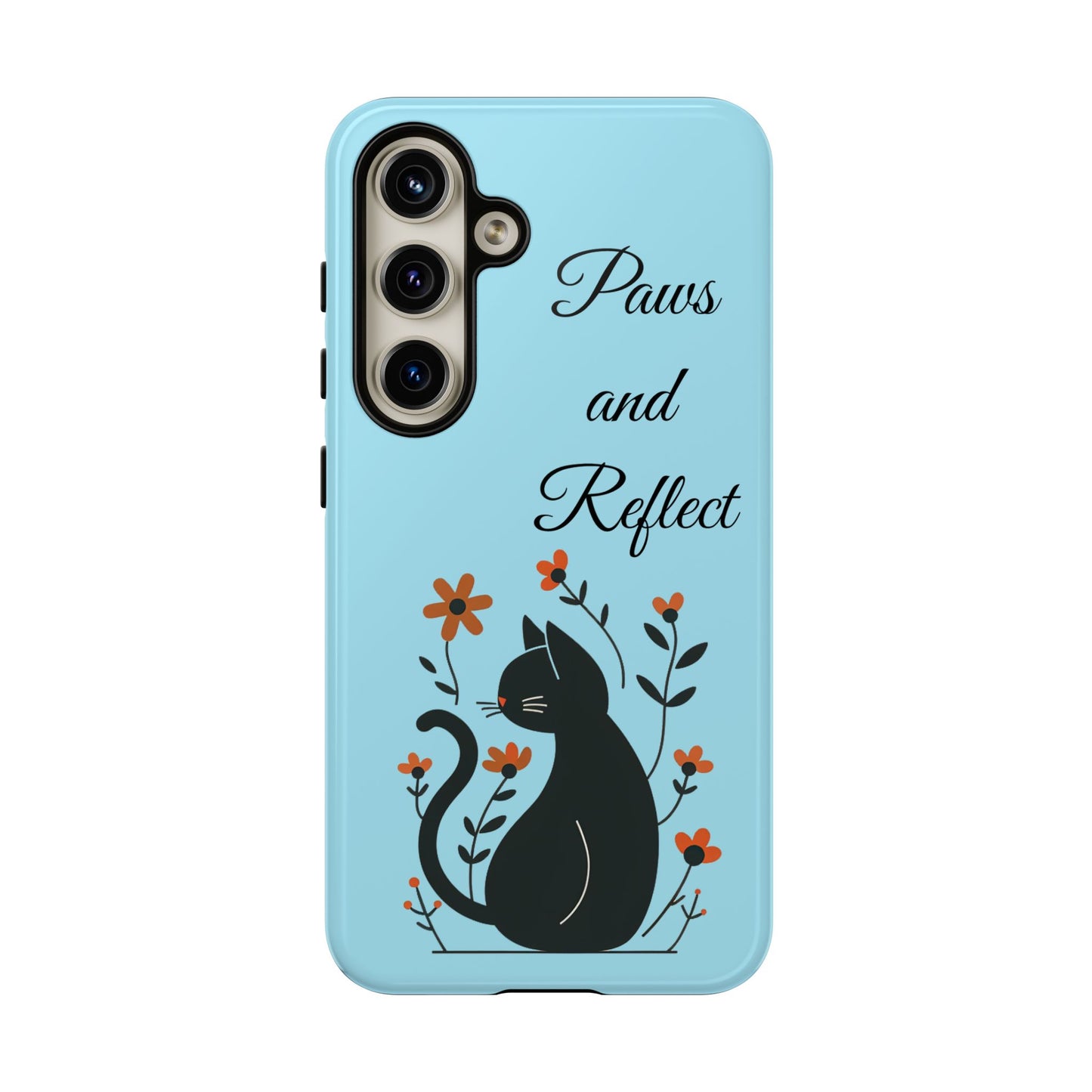 "Paws and Reflect" Floral Cat Tough Case