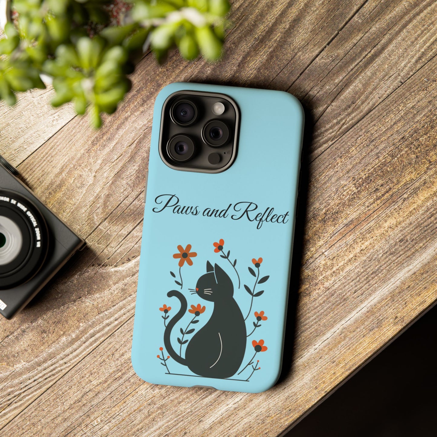 "Paws and Reflect" Floral Cat Tough Case