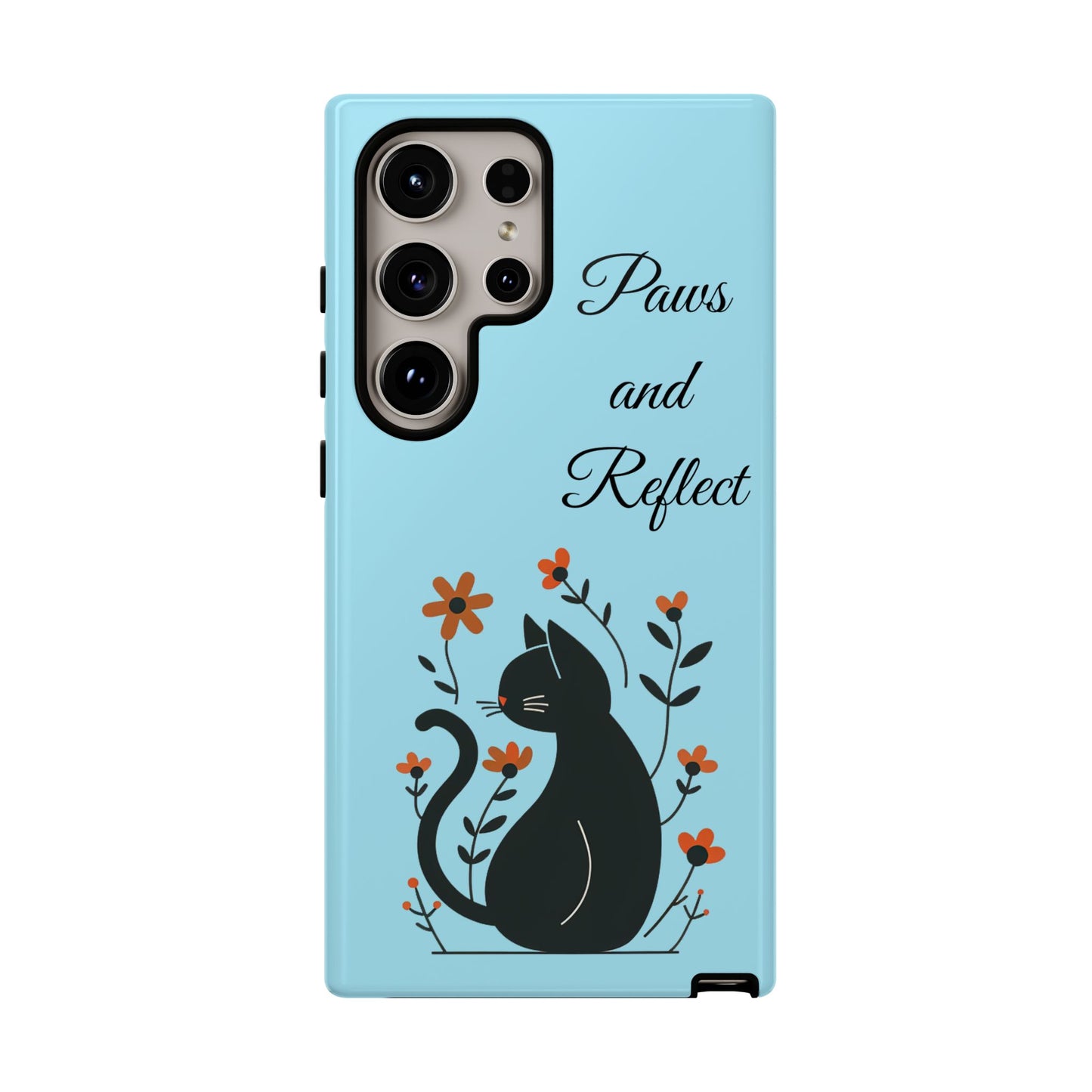 "Paws and Reflect" Floral Cat Tough Case