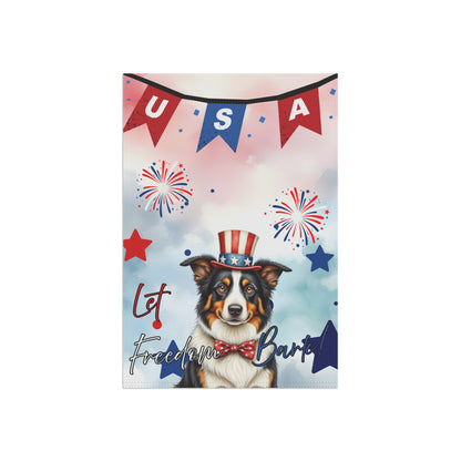 Patriotic Dog Garden Flag - Border Collie – 'Let Freedom Bark' USA Banner