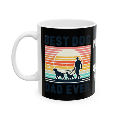Customizable Retro Rainbow Dog Silhouette Mug | Ceramic Coffee Cup