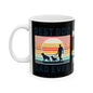 Customizable Retro Rainbow Dog Silhouette Mug | Ceramic Coffee Cup