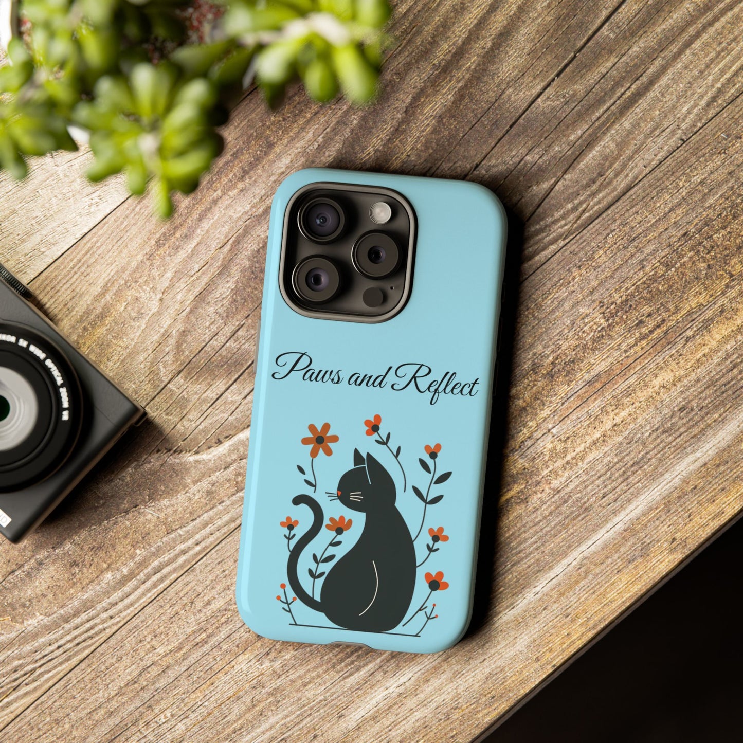 "Paws and Reflect" Floral Cat Tough Case