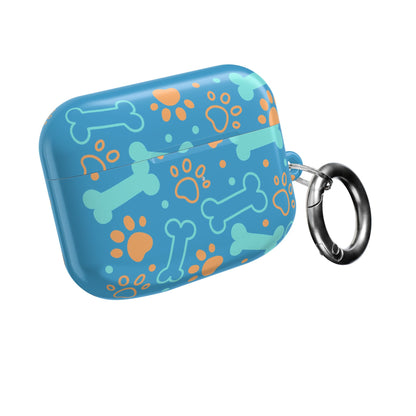 AirPod Case — Cute Dog Bones & Paw Prints Case (Blue)