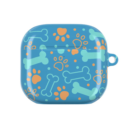 AirPod Case — Cute Dog Bones & Paw Prints Case (Blue)