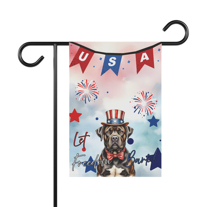 Patriotic Dog Garden Flag - Mastiff – 'Let Freedom Bark' USA Banner