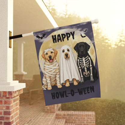 Happy Howl-O-Ween Dog Garden Flag