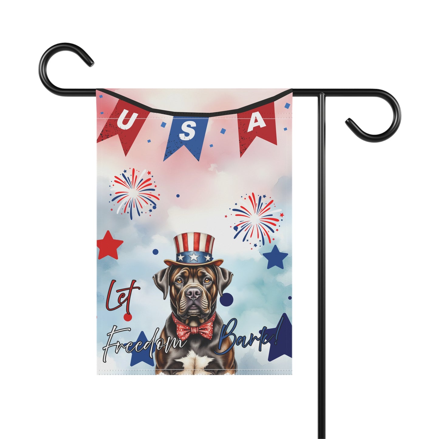 Patriotic Dog Garden Flag - Mastiff – 'Let Freedom Bark' USA Banner