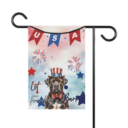 Patriotic Dog Garden Flag - Mastiff – 'Let Freedom Bark' USA Banner