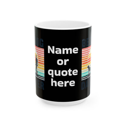 Customizable Retro Rainbow Dog Silhouette Mug | Ceramic Coffee Cup