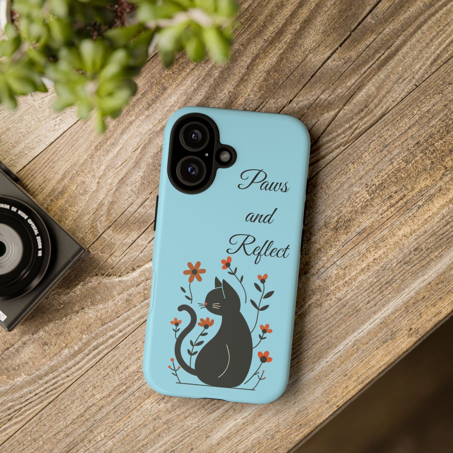 "Paws and Reflect" Floral Cat Tough Case