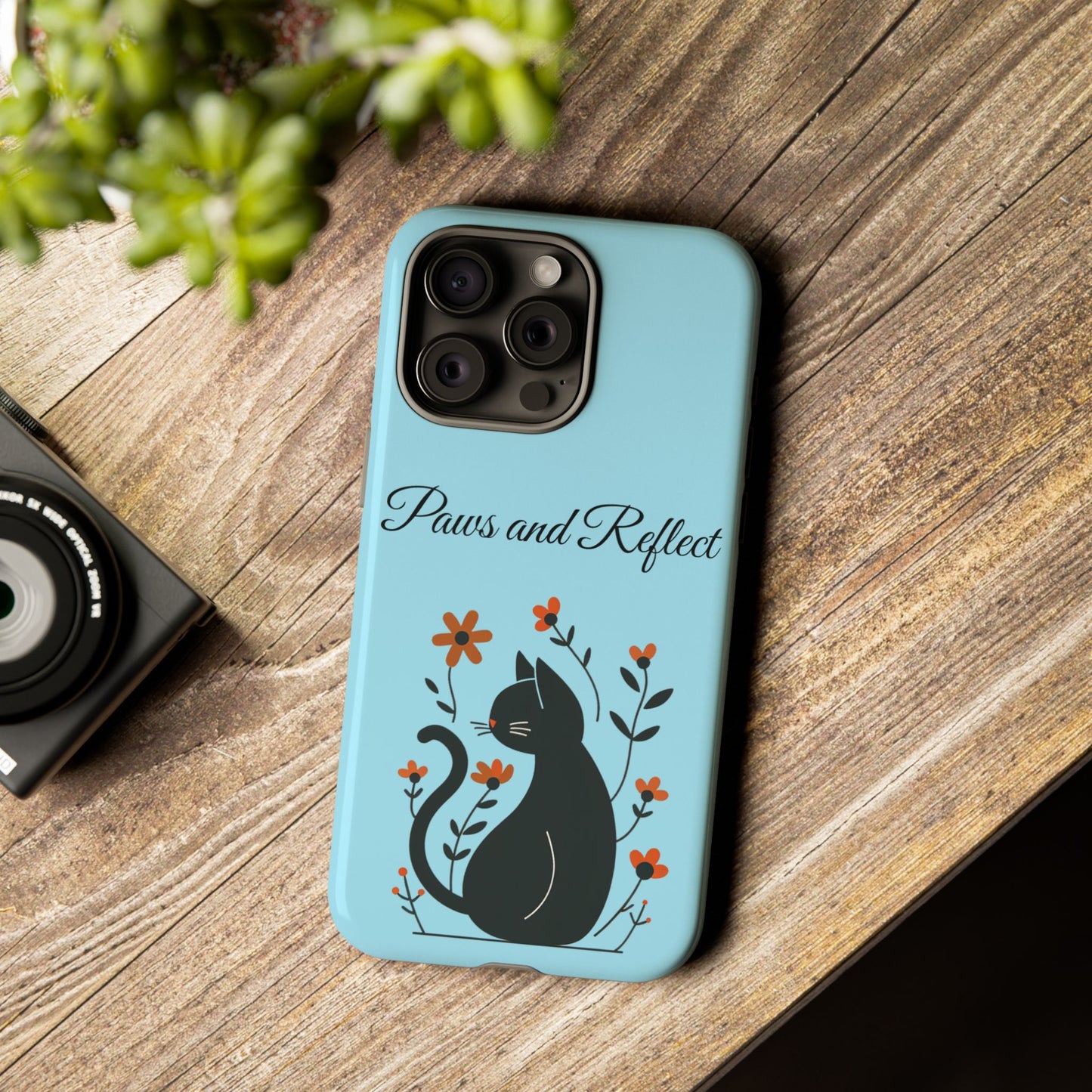 "Paws and Reflect" Floral Cat Tough Case