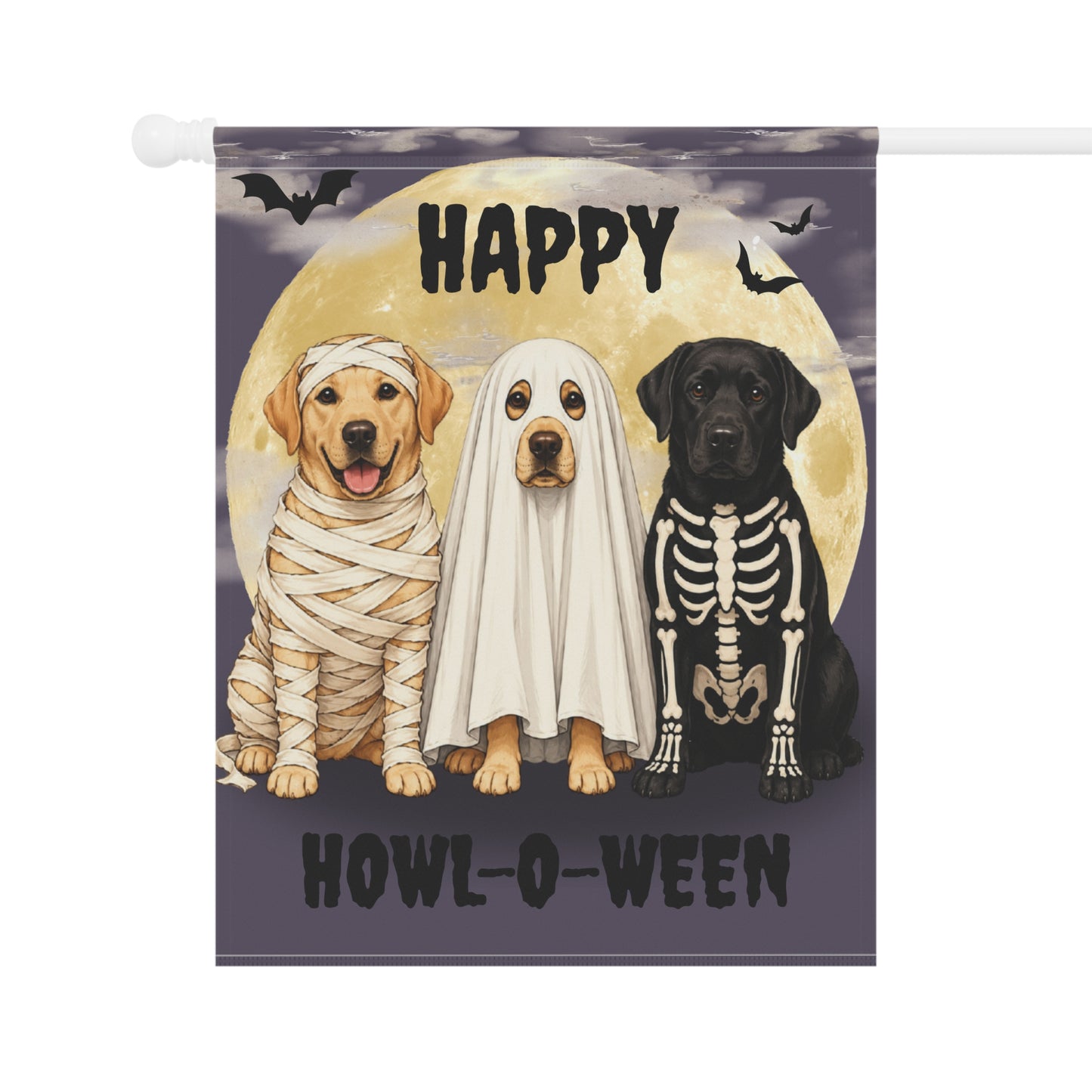 Happy Howl-O-Ween Dog Garden Flag