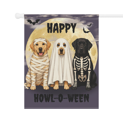 Happy Howl-O-Ween Dog Garden Flag