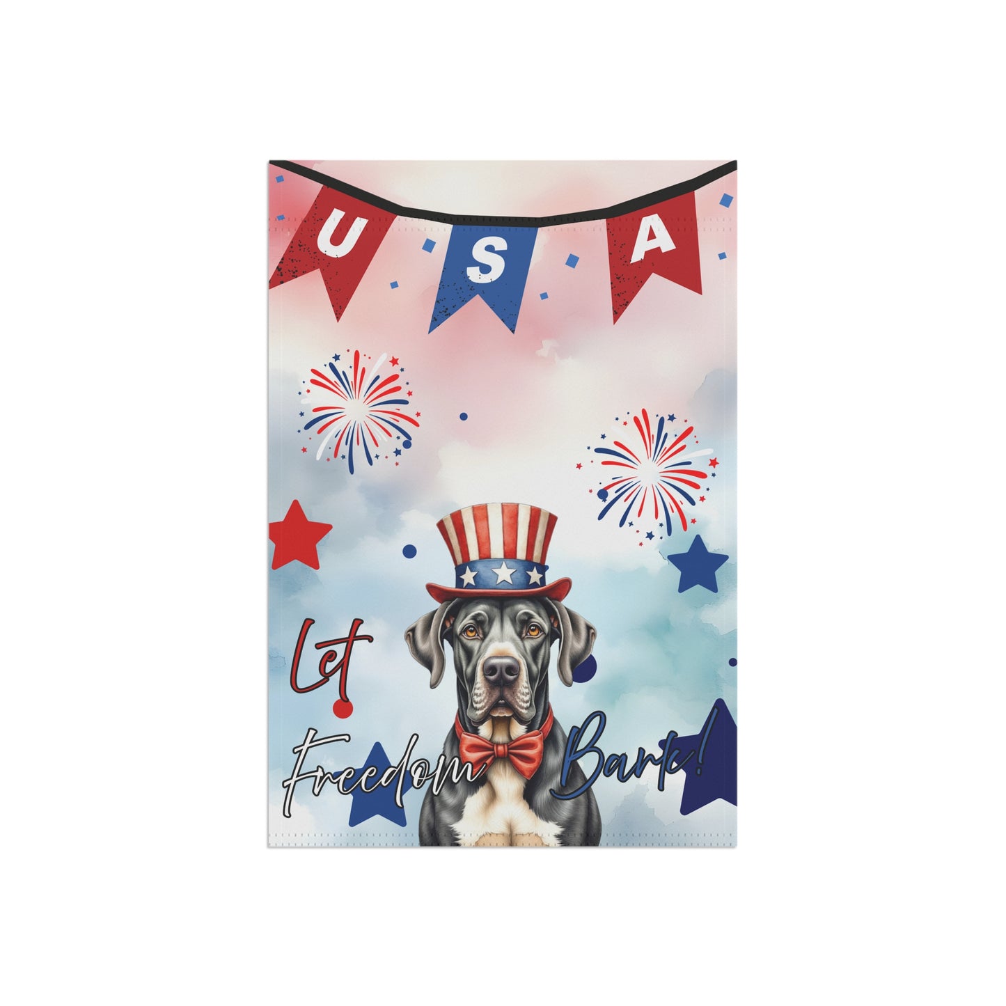 Patriotic Dog Garden Flag - Great Dane – 'Let Freedom Bark' USA Banner