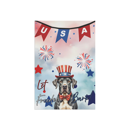 Patriotic Dog Garden Flag - Great Dane – 'Let Freedom Bark' USA Banner