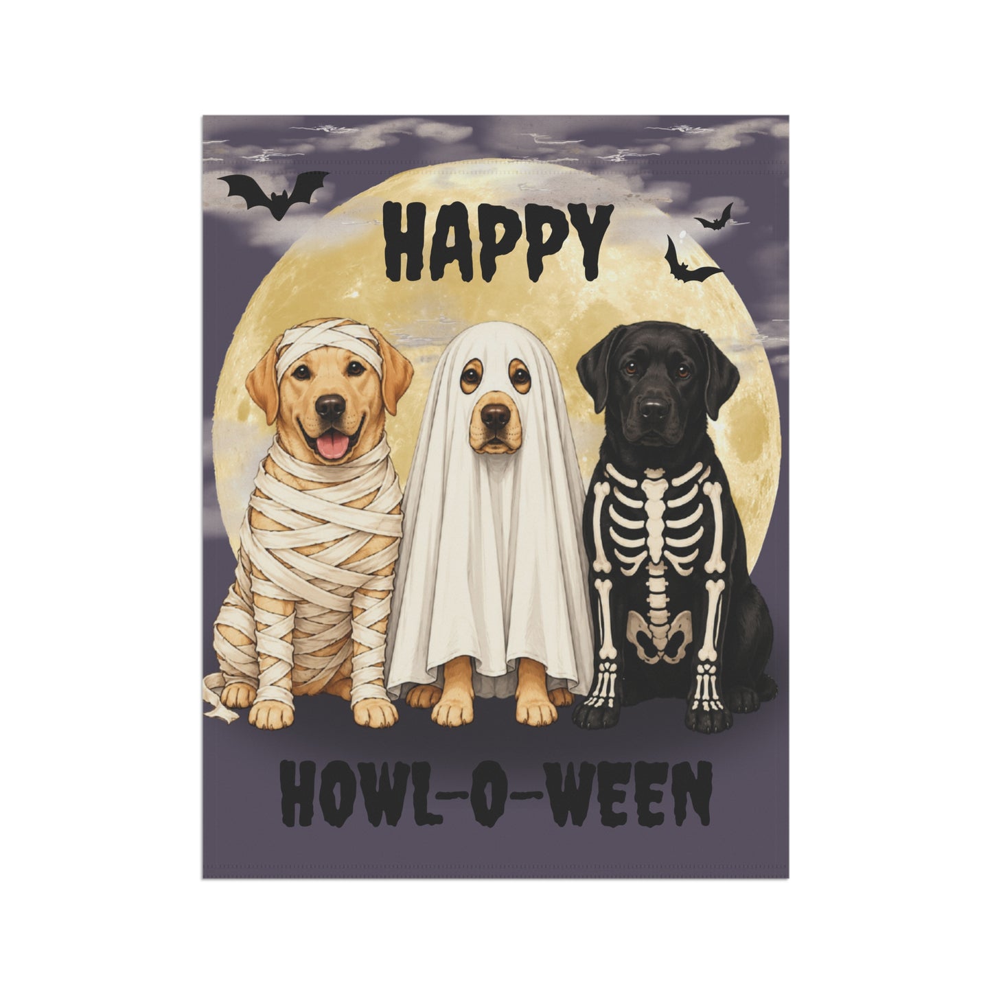 Happy Howl-O-Ween Dog Garden Flag