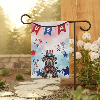 Patriotic Dog Garden Flag - Mastiff – 'Let Freedom Bark' USA Banner