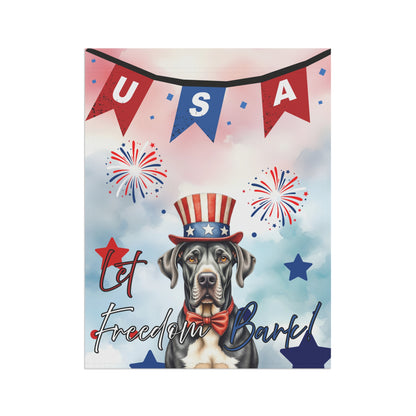 Patriotic Dog Garden Flag - Great Dane – 'Let Freedom Bark' USA Banner