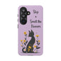 Phone Case — "Stop & Smell the Flowers" Cat Floral Protective Case