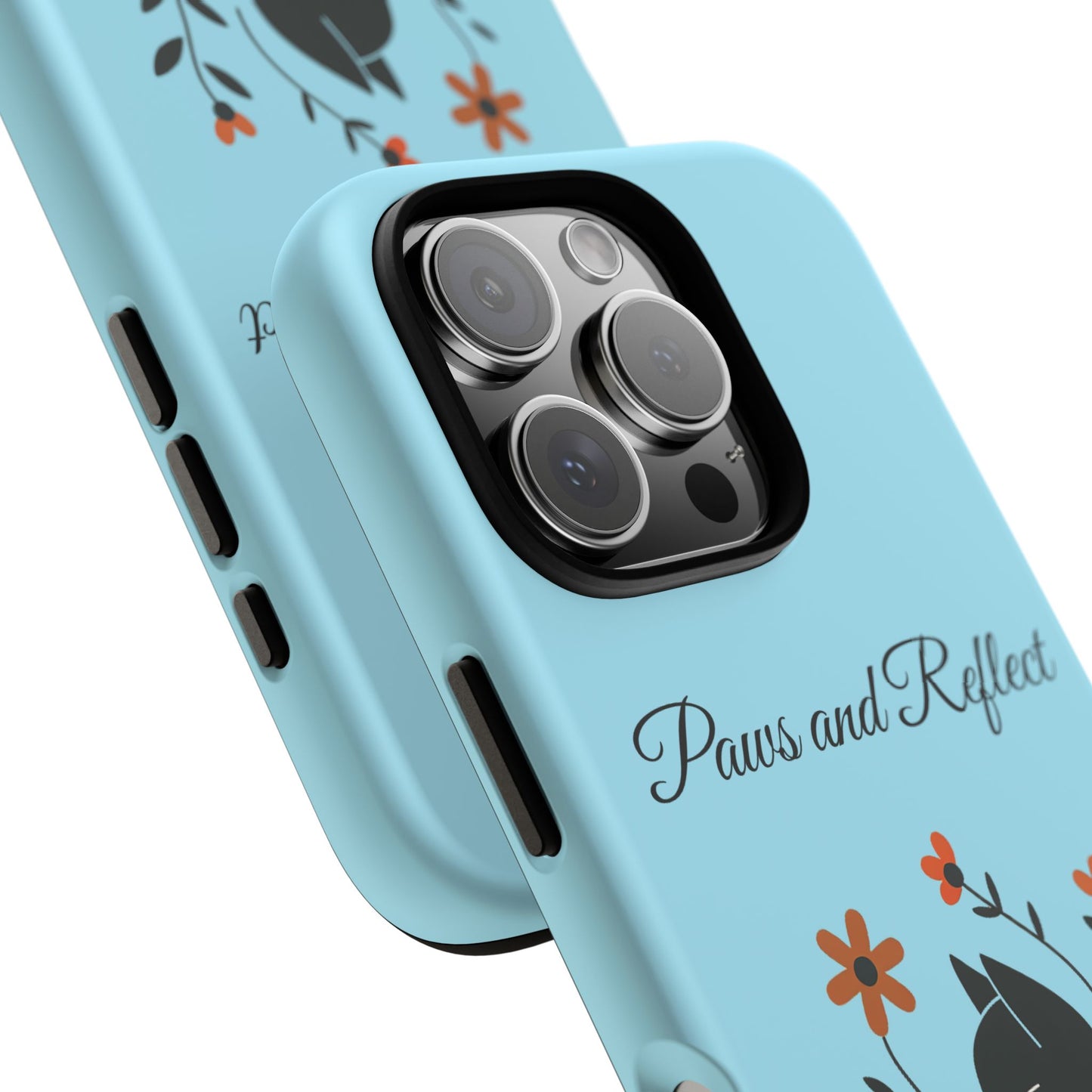"Paws and Reflect" Floral Cat Tough Case