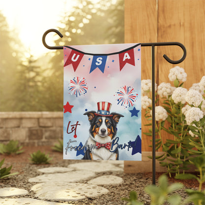 Patriotic Dog Garden Flag - Border Collie – 'Let Freedom Bark' USA Banner