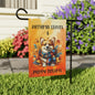 Autumn Leaves & Puppy Dreams Garden Flag — Cute Corgi Fall House Banner
