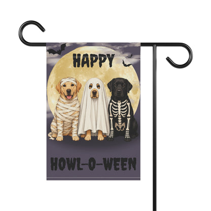 Happy Howl-O-Ween Dog Garden Flag