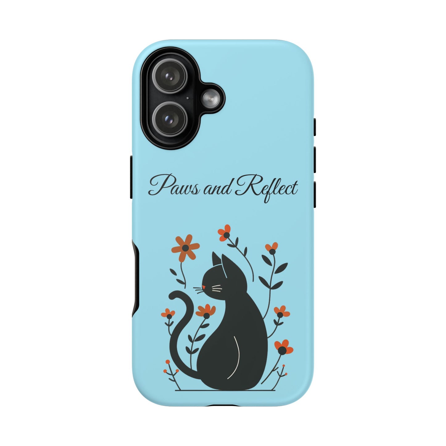 "Paws and Reflect" Floral Cat Tough Case