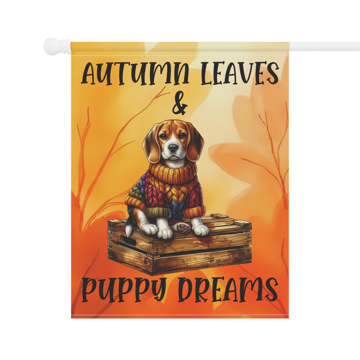 Autumn Leaves & Puppy Dreams Garden Flag — Beagle