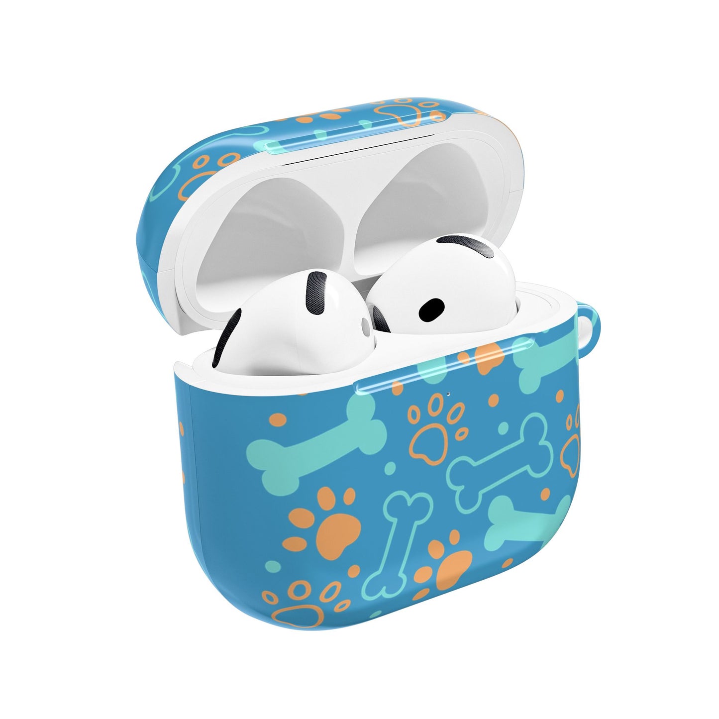 AirPod Case — Cute Dog Bones & Paw Prints Case (Blue)
