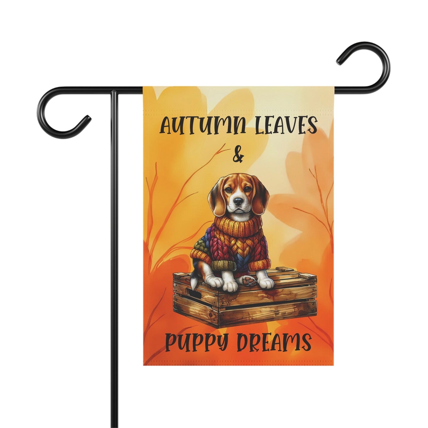 Autumn Leaves & Puppy Dreams Garden Flag — Beagle