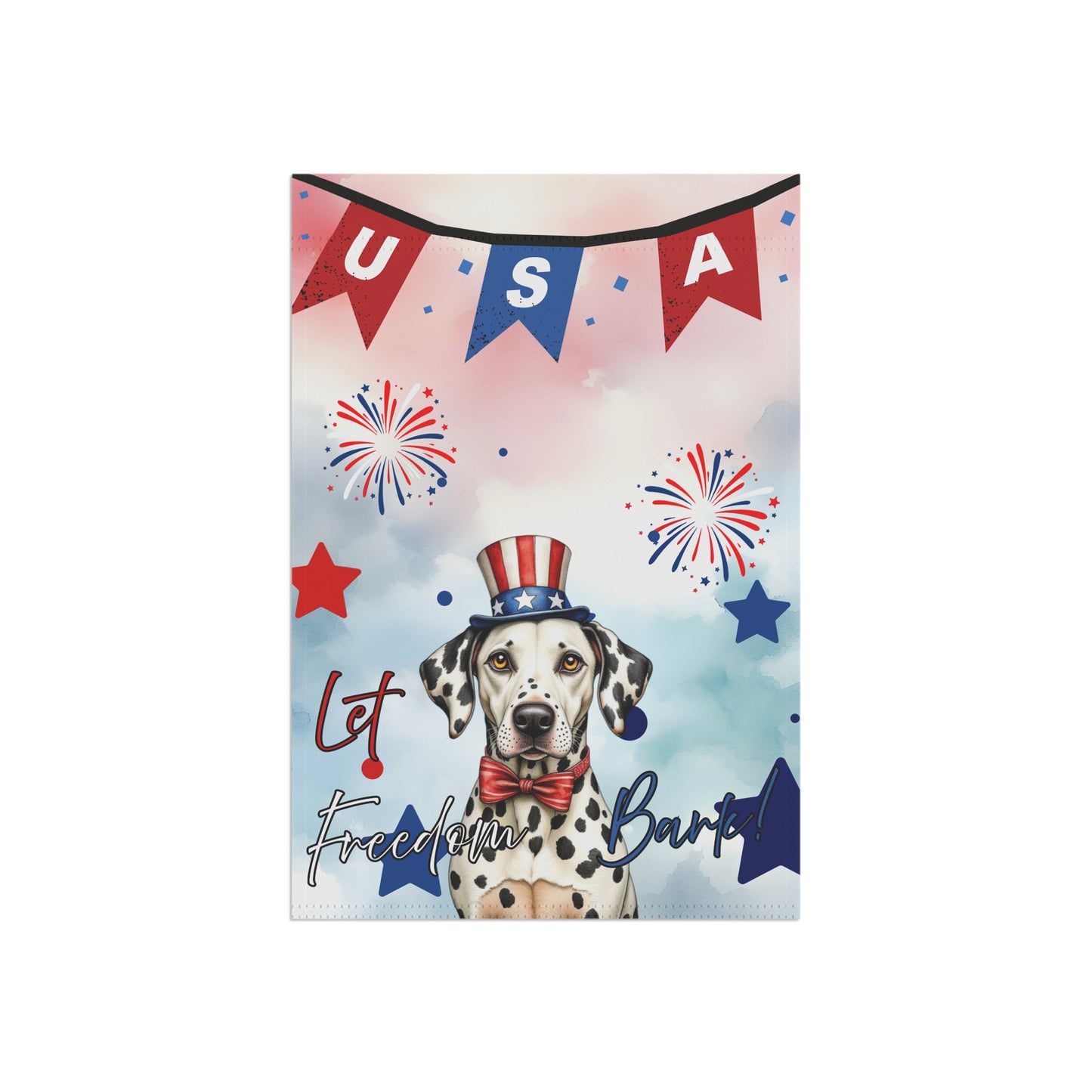 Patriotic Dog Garden Flag - Dalmatian – 'Let Freedom Bark' USA Banner