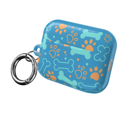 AirPod Case — Cute Dog Bones & Paw Prints Case (Blue)
