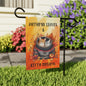 Autumn Leaves & Kitty Dreams Garden Flag - Orange and Tabby cat