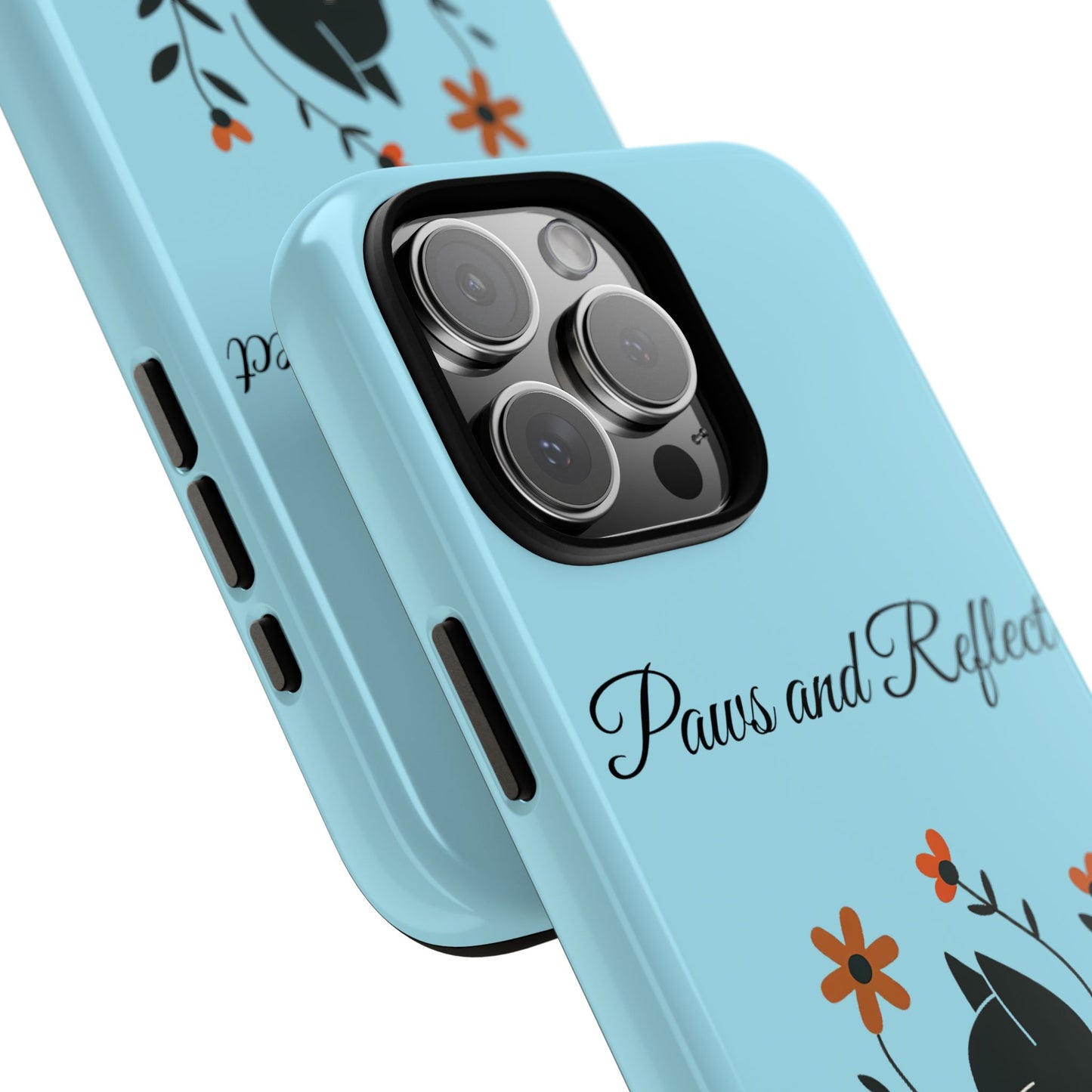"Paws and Reflect" Floral Cat Tough Case