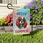 "Hello Summer" Cavalier King Charles Spaniel with Sunglasses -Outdoor House Banner/Garden Flag