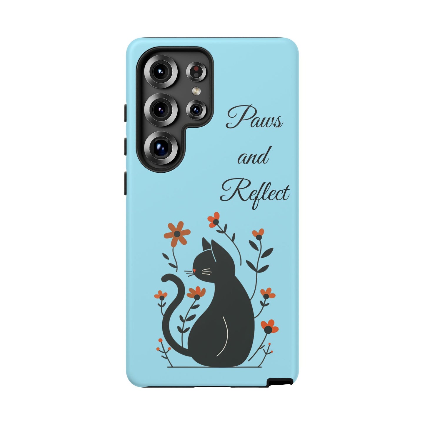 "Paws and Reflect" Floral Cat Tough Case