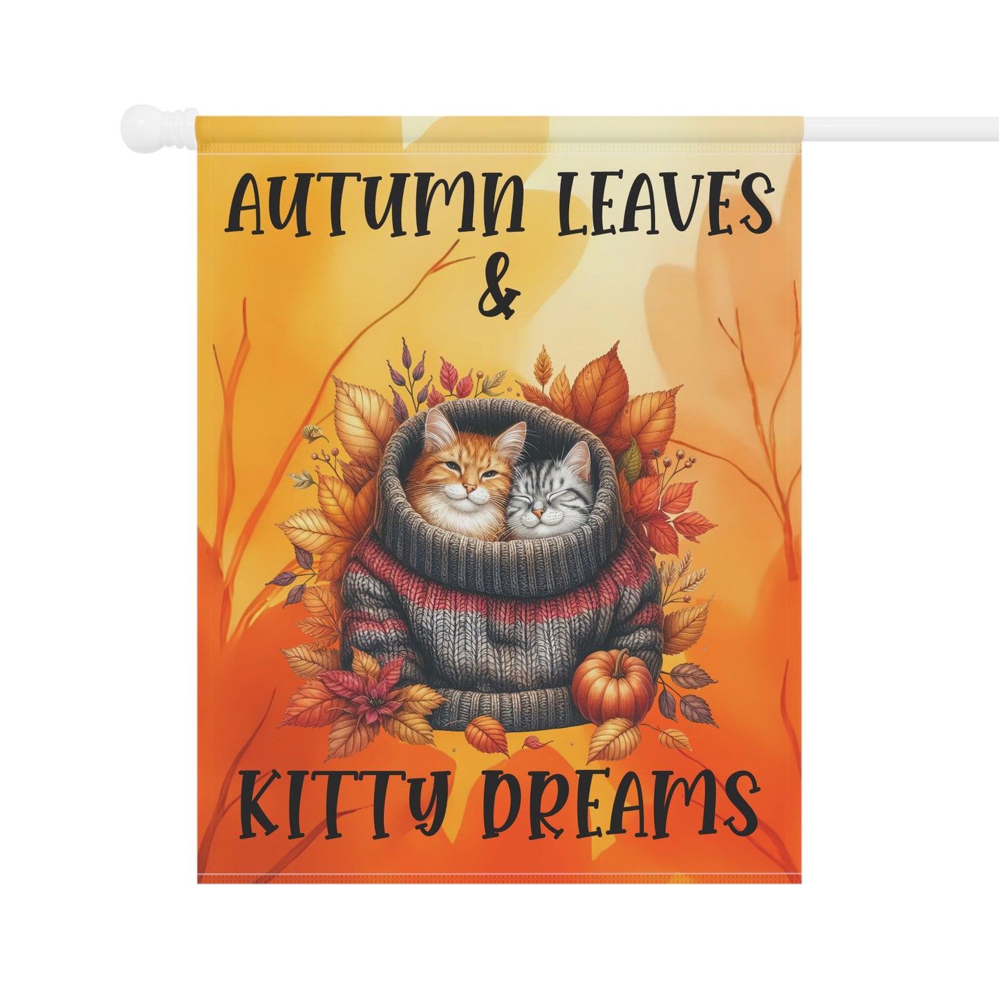 Autumn Leaves & Kitty Dreams Garden Flag - Custom Cat Breed