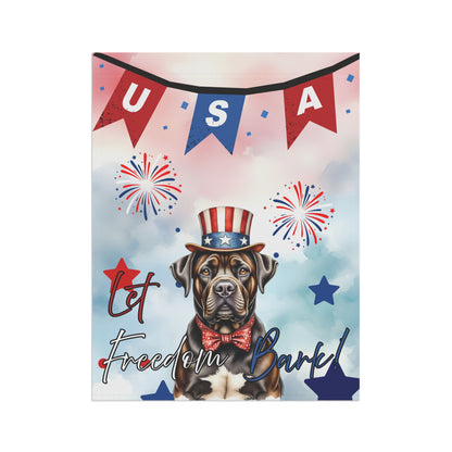 Patriotic Dog Garden Flag - Mastiff – 'Let Freedom Bark' USA Banner