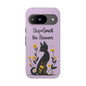 Phone Case — "Stop & Smell the Flowers" Cat Floral Protective Case